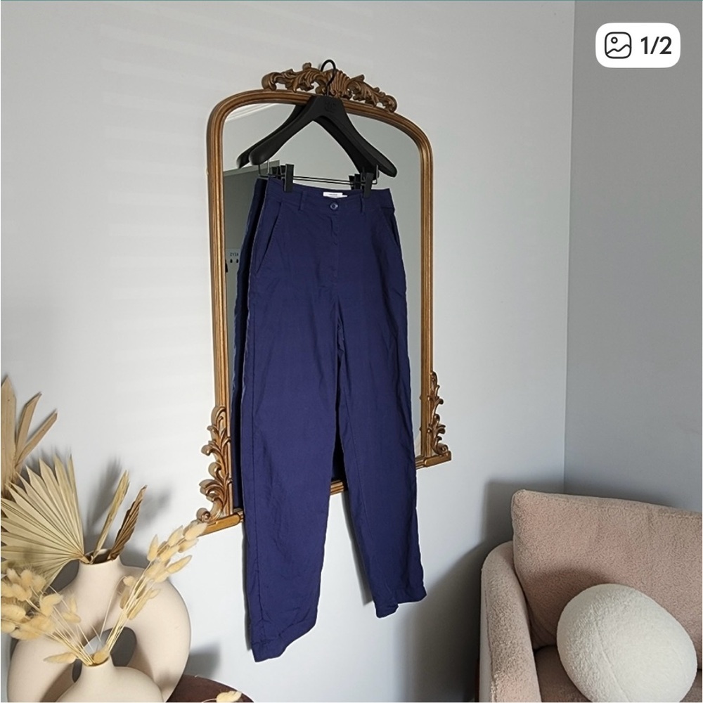 & Other Stories Blue Straight Leg Pants